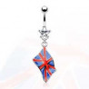 Piercing nombril pendentif drapeau pay royaume unis