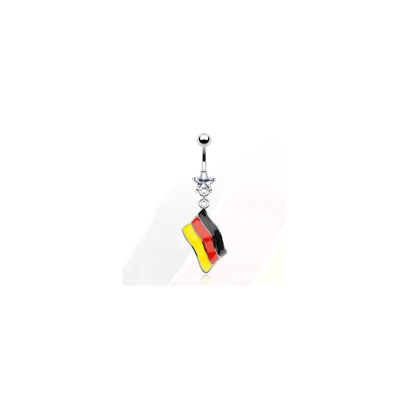 Piercing nombril pendentif drapeau de l'Allemagne