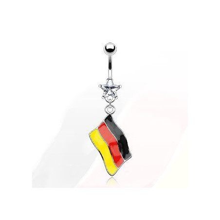 Piercing nombril pendentif drapeau de l'Allemagne