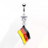 Piercing nombril pendentif drapeau de l'Allemagne