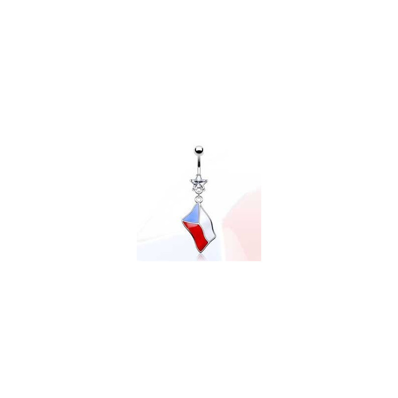 Piercing nombril pendentif drapeau République Tchèque