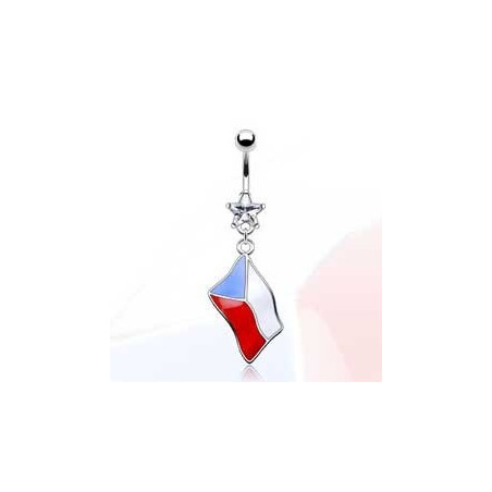 Piercing nombril pendentif drapeau République Tchèque