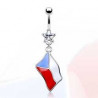 Piercing nombril pendentif drapeau République Tchèque