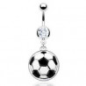 Piercin nombril pendentif ballon de foot