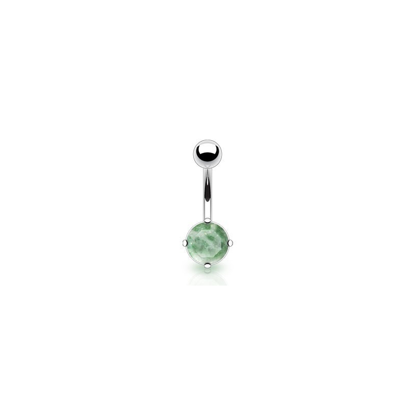 Piercing nombril acier chirurgical pierre naturel semi-précieuse Amazonite Piercing nombril acier chirurgical pierre naturel semi-précieuse Amazonite
