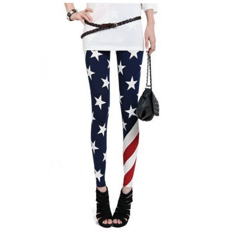 Leggings drapeau américaine leggings femme taille unique extensible pas cher
