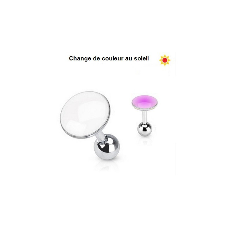 Piercing oreille réactif au soleil couleur rose interchangeable pour piercing hélix, tragus et cartilage