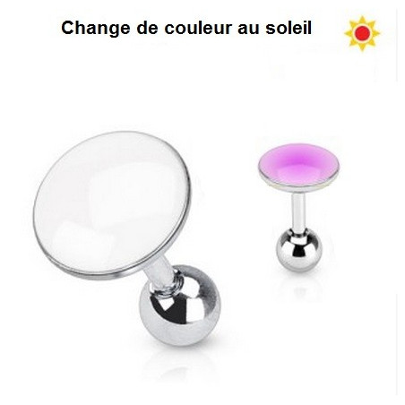 Piercing oreille réactif au soleil couleur rose interchangeable pour piercing hélix, tragus et cartilage