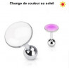 Piercing oreille réactif au soleil couleur rose interchangeable pour piercing hélix, tragus et cartilage