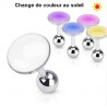 Piercing oreille réactif au soleil couleur interchangeable pour piercing hélix, tragus et cartilage