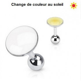 Piercing oreille réactif au soleil couleur jaune interchangeable pour piercing hélix, tragus et cartilage