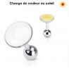 Piercing oreille réactif au soleil couleur jaune interchangeable pour piercing hélix, tragus et cartilage