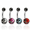 Piercing multicristaux couleur blackline en acier chirurgical noir