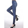 leggings pour femme imitation jeans couleur bleu et blanc pas cher