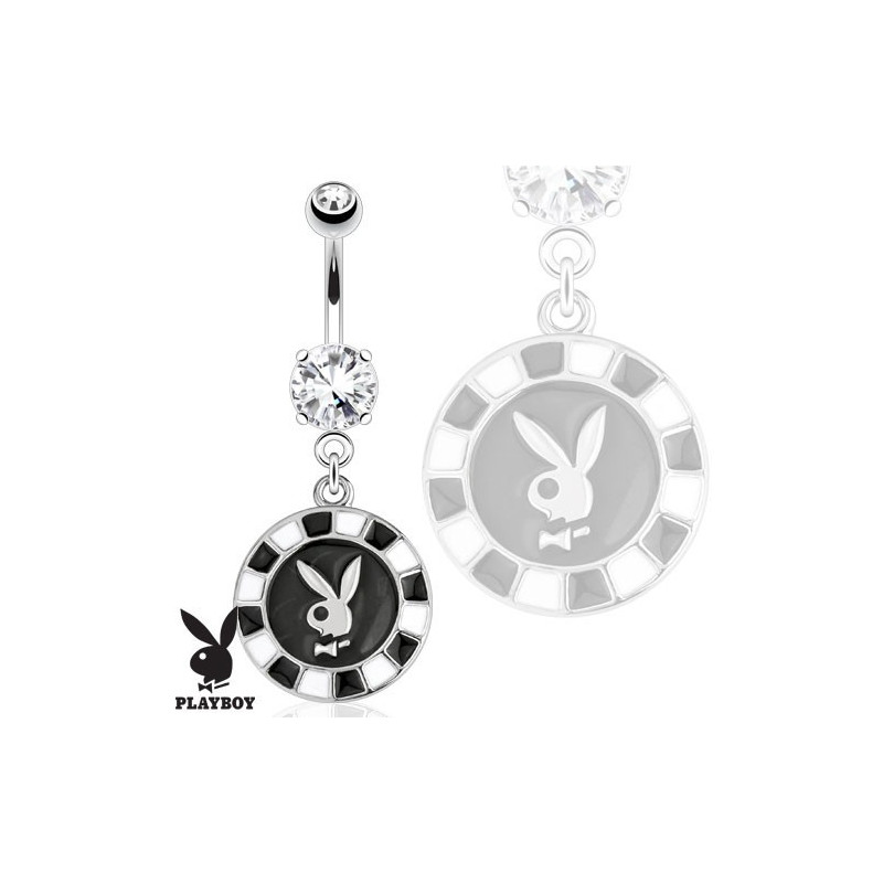 Piercing nombril pendentif marque playboy jeton casino