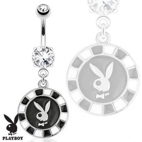 Piercing nombril pendentif marque playboy jeton casino