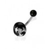 Piercing nombril bille bouton de couleur noir motif étoile