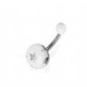 Piercing nombril bille bouton de couleur blanc motif étoile