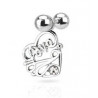 Piercing oreille pendentif love en forme de coeur couleur acier