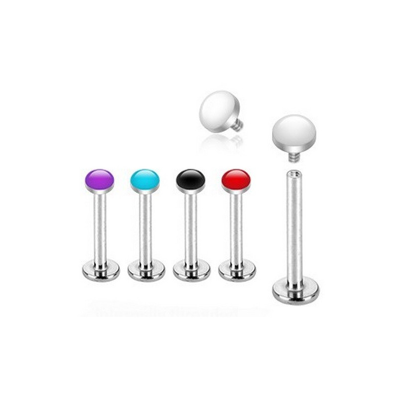 Micro piercing Labret Emaux de couleur émaille bille de 3 mm