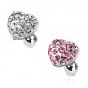 Piercing oreille hélix tragus cartilage motif coeur strass