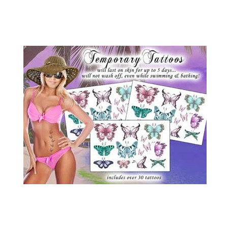 Tatouages Pack Temporaires Papillons