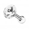 Piercing oreille tragus cristal 5 mm de couleur blanc diamant pour piercing hélix et cartilage