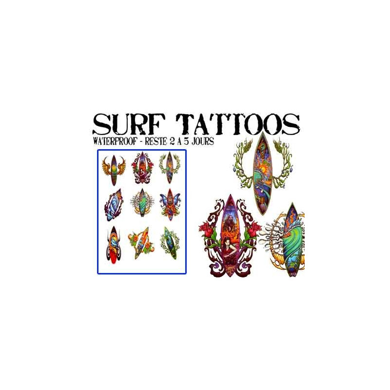 Tattoos autocollants Surf Hawaii