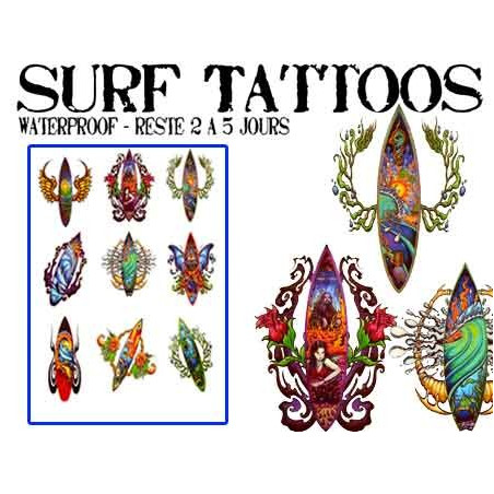 Tattoos autocollants Surf Hawaii