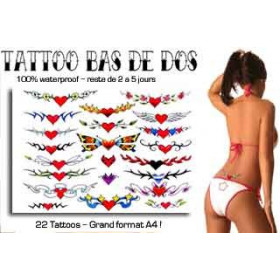 Tattoos autocollants bas de dos Coeur