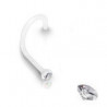 Piercing nez bioflex flexible tige courbé cristal discret couleur blanc diamant de 2 mm