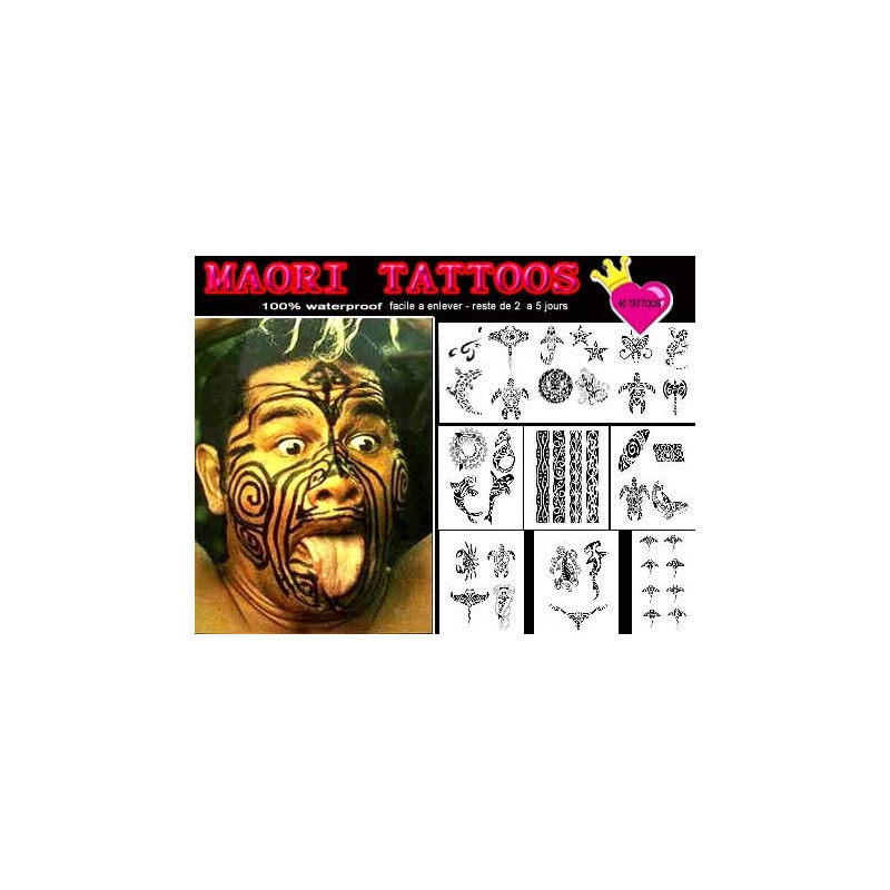 Pack tatouage polynesiens et Maori autocollant