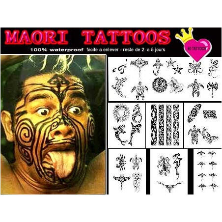 Pack tatouage polynesiens et Maori autocollant