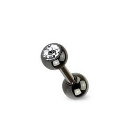 piercing oreille cristal blanc titane anodisé couleur noir blackline