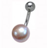Piercing nombril perle de culture 8 mm bouton Lavande bijoux pour le nombril perle naturel