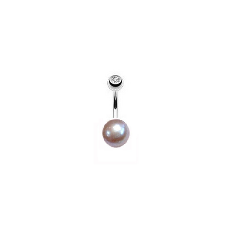 Piercing nombril perle de culture 8 mm bouton Lavande bijoux pour le nombril perle naturel