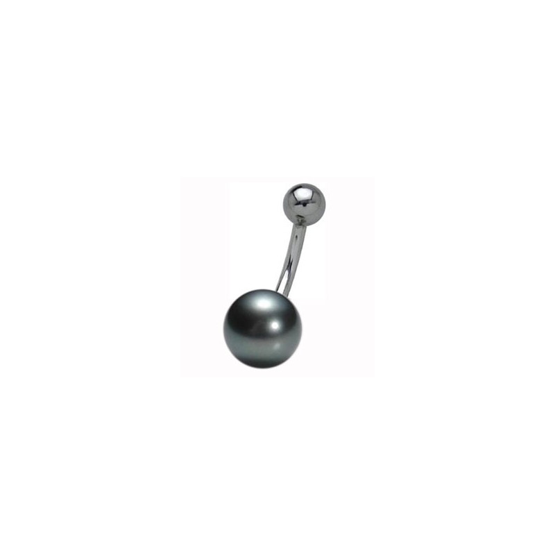 Piercing nombril perle de culture 9 mm bouton noir bijoux pour le nombril perle naturel