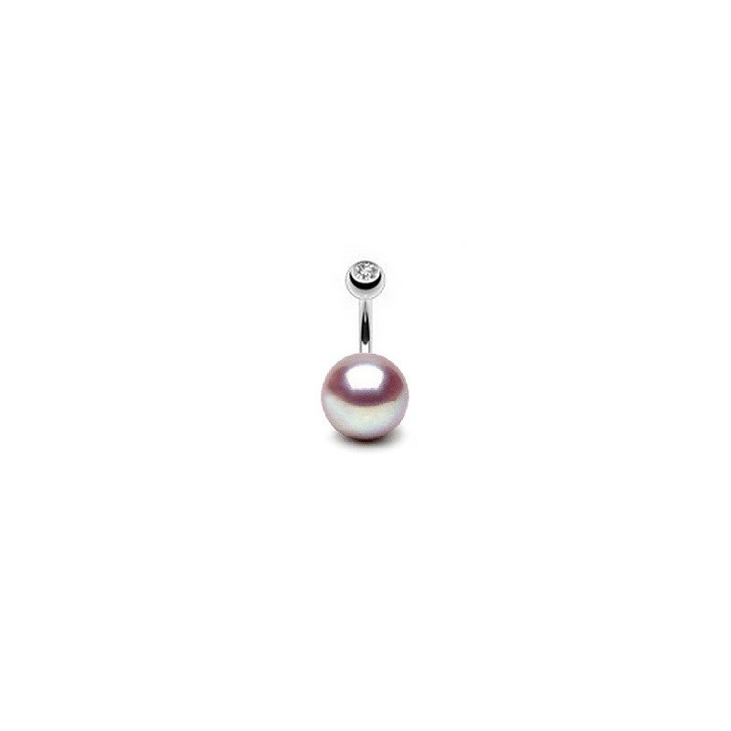 Piercing nombril pour femme perle AAA ronde couleur lavande