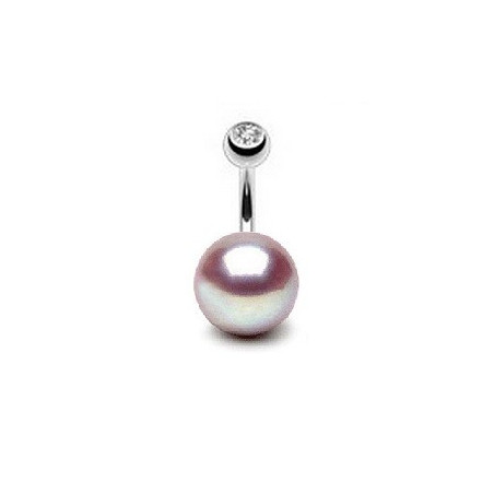 Piercing nombril pour femme perle AAA ronde couleur lavande