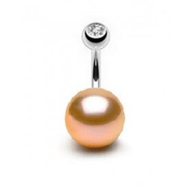 Piercing nombril pour femme perle AAA ronde couleur rose