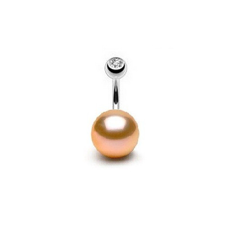 Piercing nombril pour femme perle AAA ronde couleur rose