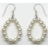 Boucles d'oreille pour femme en argent et perle du culture du pacifique couleur blanche en cercle