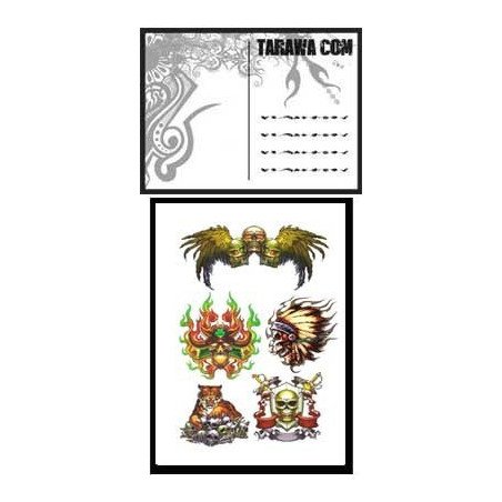 Carte postale Tete de mort tatouage temporaire