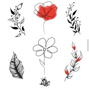 Flash Tattoo Tarawa Lost-créa Vias planche tatouage feuille