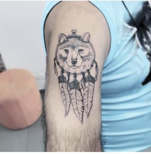 tatouage loup attrape rêve Tattoo Tarawa vias Lost-créa