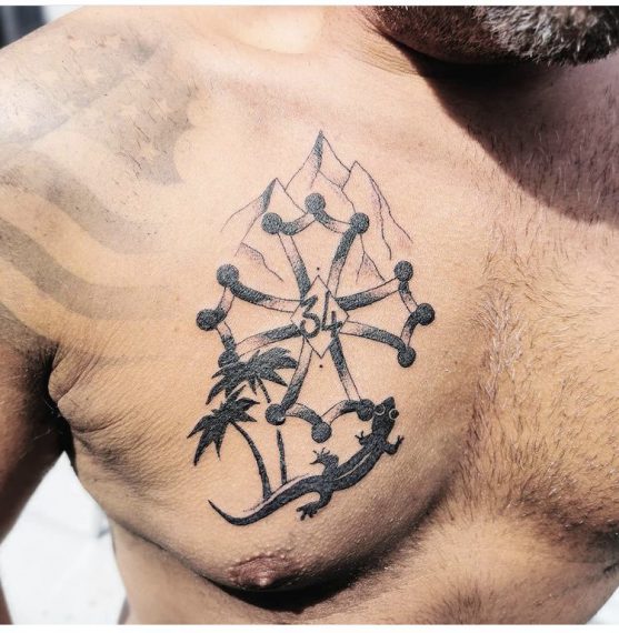 tattoo croix du languedoc pour homme Tattoo Tarawa vias Lost-créa