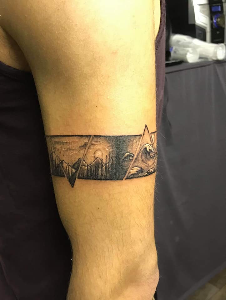 Tatouage Bande Paysages et Eléments par Padawan Tattoo Tarawa