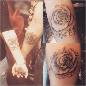 tatouage rose pour couple Tarawa Cap d'Agde Lily