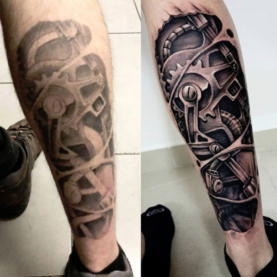 Tatouage biomécanique par Diego Cavallini Tarawa Cap d'Agde