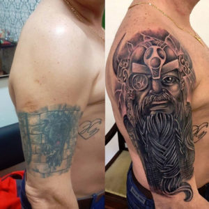 tatouage cover viking par Diego Cavallini Tarawa Cap d'Agde